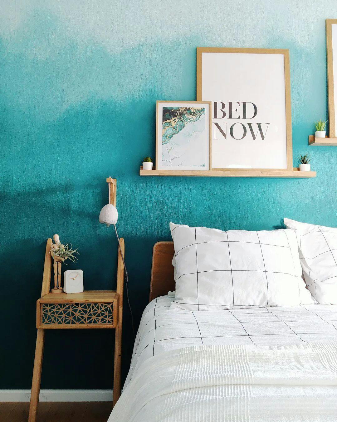 blauw-slaapkamer-muur
