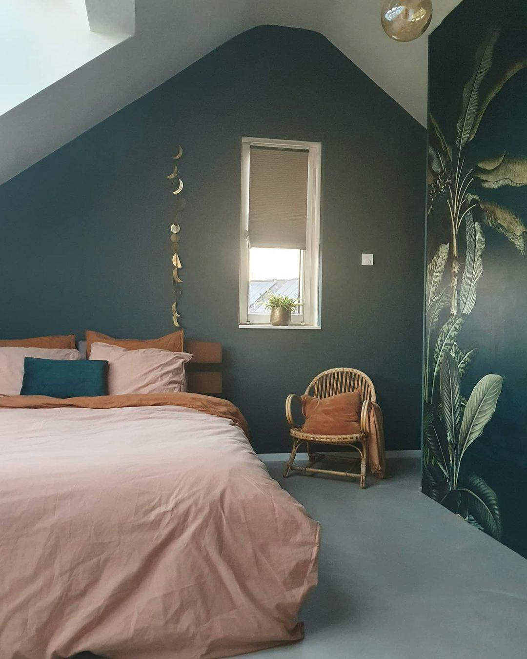 slaapkamer-groen-behang