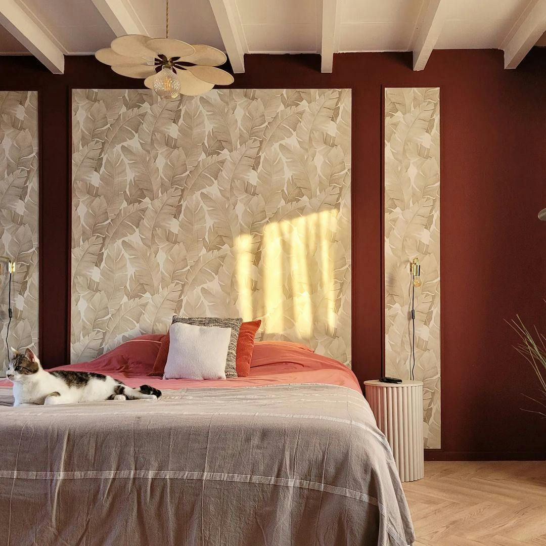 vintage-slaapkamer-behang