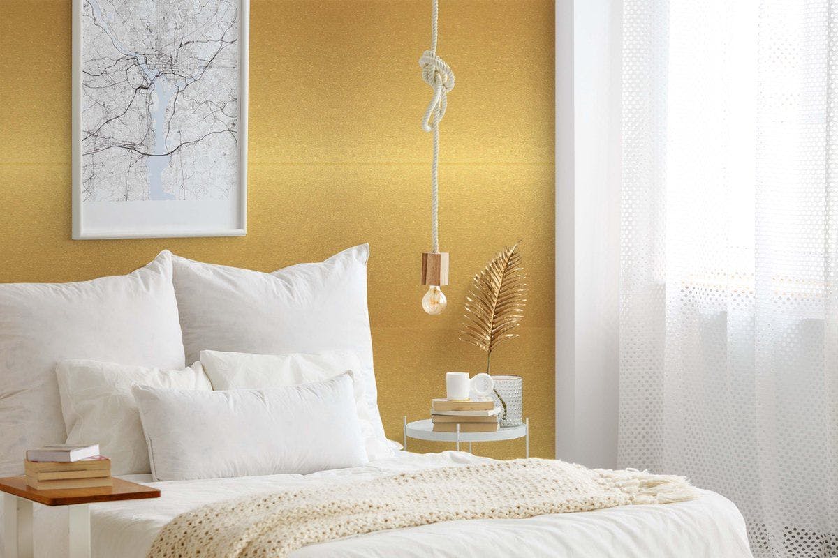 gouden-muurverf-slaapkamer