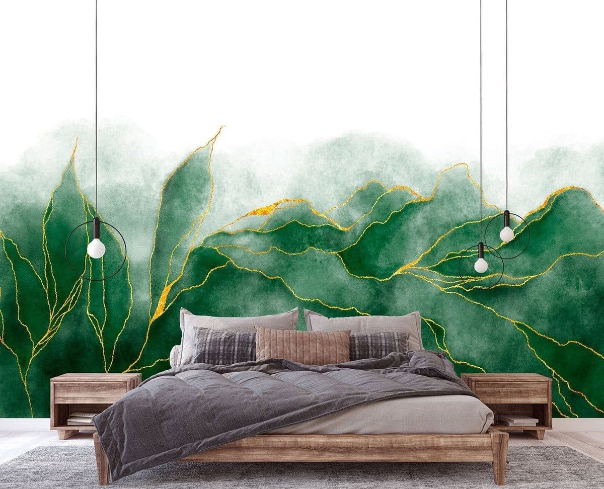 groen-aquarel-muur